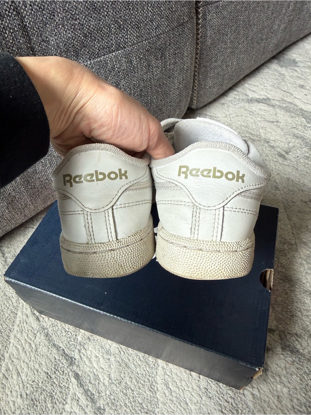 Reebok White Leather Low-Top Sneakers - Picture 5 of 8